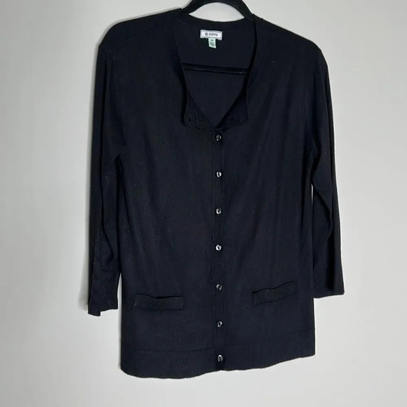 Susina Black Button Down Cardigan - Picture 1 of 7